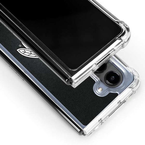NHL Chicago Blackhawks Black Background Galaxy Z Fold5 5G Clear Case