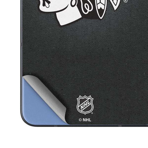 NHL Chicago Blackhawks Black Background Galaxy Z Fold5 5G Skin