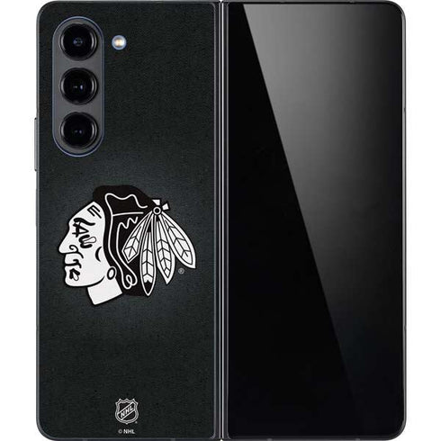 NHL Chicago Blackhawks Black Background Galaxy Z Fold5 5G Skin