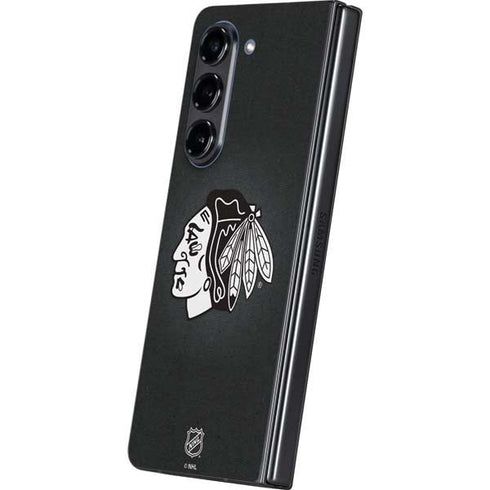 NHL Chicago Blackhawks Black Background Galaxy Z Fold5 5G Skin