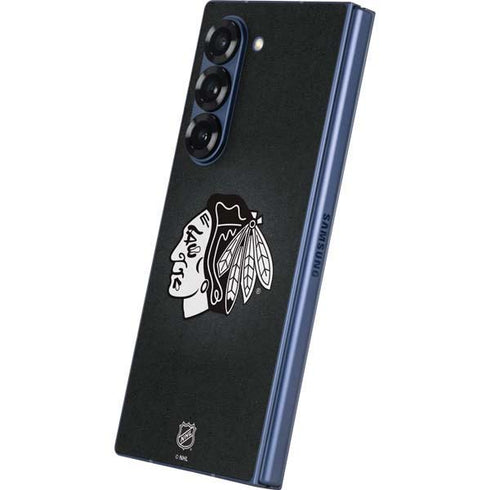 NHL Chicago Blackhawks Black Background Galaxy Z Fold6 Skin