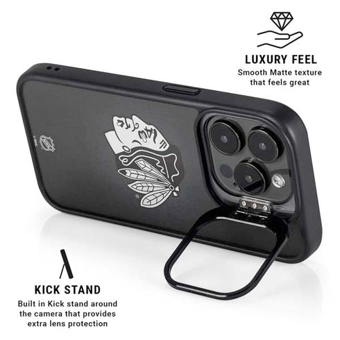 NHL Chicago Blackhawks Black Background iPhone 13 Pro Kickstand Case