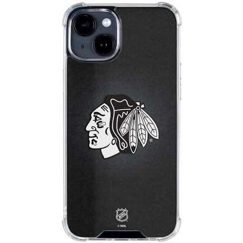 NHL Chicago Blackhawks Black Background iPhone 15 Clear Case
