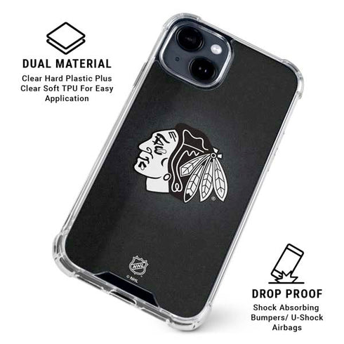 NHL Chicago Blackhawks Black Background iPhone 15 Clear Case