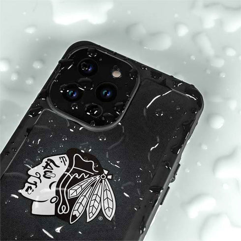 NHL Chicago Blackhawks Black Background iPhone 15 Pro Waterproof Case