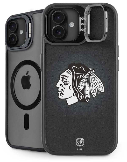 NHL Chicago Blackhawks Black Background iPhone 16 Kickstand Case
