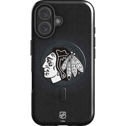 NHL Chicago Blackhawks Black Background iPhone 16 Magsafe Impact Case