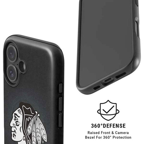 NHL Chicago Blackhawks Black Background iPhone 16 Magsafe Impact Case