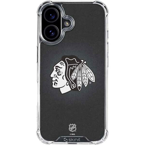 NHL Chicago Blackhawks Black Background iPhone 16 Plus Clear Case