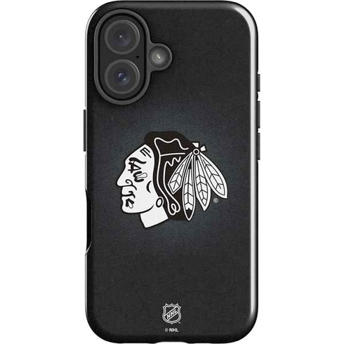 NHL Chicago Blackhawks Black Background iPhone 16 Plus Impact Case