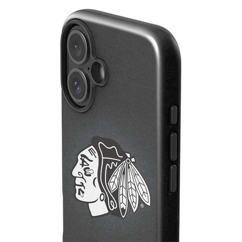 NHL Chicago Blackhawks Black Background iPhone 16 Plus Impact Case