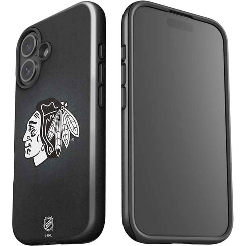 NHL Chicago Blackhawks Black Background iPhone 16 Plus Impact Case