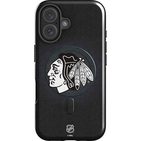NHL Chicago Blackhawks Black Background iPhone 16 Plus Magsafe Impact Case