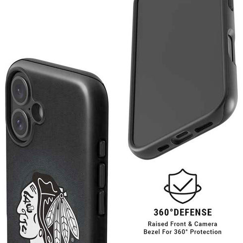 NHL Chicago Blackhawks Black Background iPhone 16 Plus Magsafe Impact Case