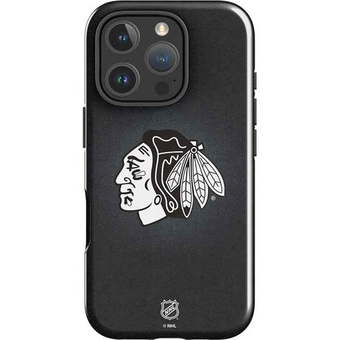 NHL Chicago Blackhawks Black Background iPhone 16 Pro Impact Case
