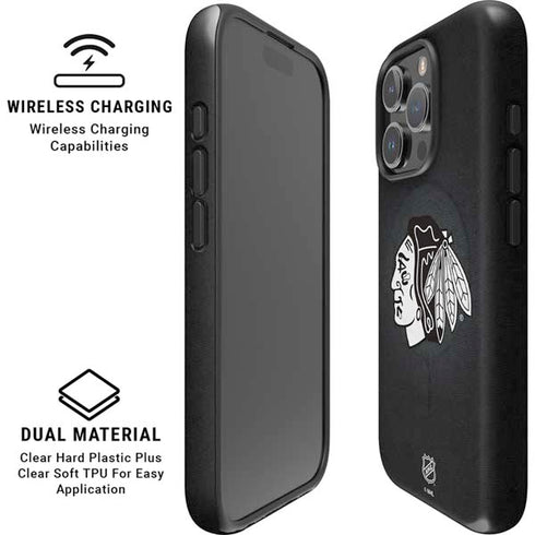 NHL Chicago Blackhawks Black Background iPhone 16 Pro Magsafe Impact Case
