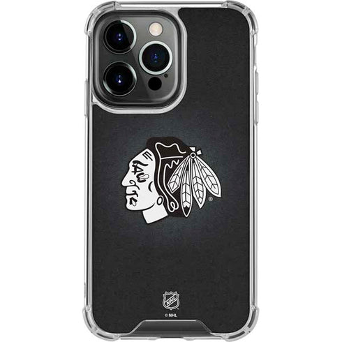 NHL Chicago Blackhawks Black Background iPhone 16 Pro Max Clear Case