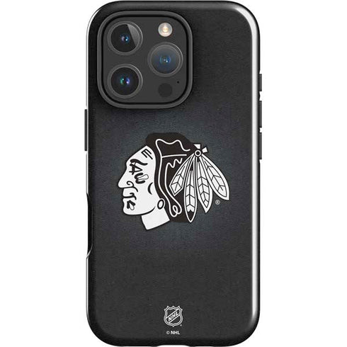 NHL Chicago Blackhawks Black Background iPhone 16 Pro Max Impact Case