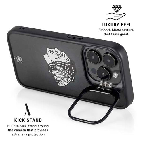 NHL Chicago Blackhawks Black Background iPhone 16 Pro Max Kickstand Case