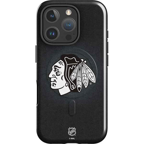 NHL Chicago Blackhawks Black Background iPhone 16 Pro Max Magsafe Impact Case