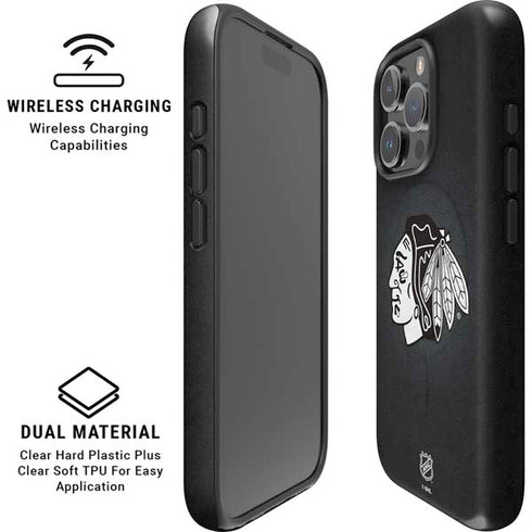 NHL Chicago Blackhawks Black Background iPhone 16 Pro Max Magsafe Impact Case