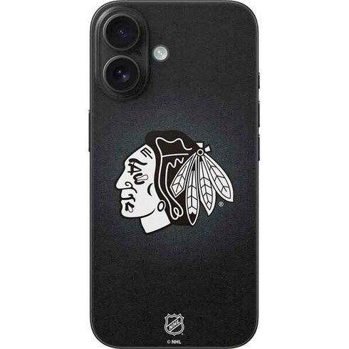NHL Chicago Blackhawks Black Background iPhone 16 Skin