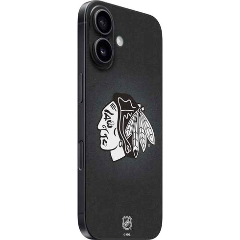 NHL Chicago Blackhawks Black Background iPhone 16 Skin