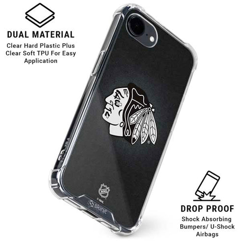 NHL Chicago Blackhawks Black Background iPhone 16e Clear Case