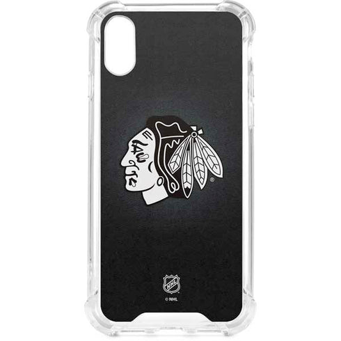 NHL Chicago Blackhawks Black Background iPhone XS Clear Case