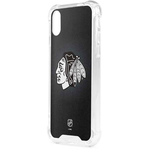NHL Chicago Blackhawks Black Background iPhone XS Clear Case