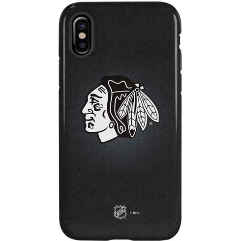 NHL Chicago Blackhawks Black Background iPhone XS Pro Case