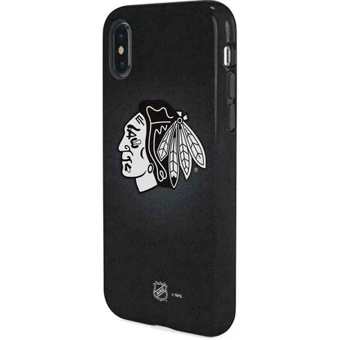 NHL Chicago Blackhawks Black Background iPhone XS Pro Case