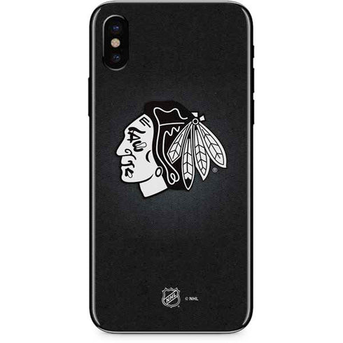 NHL Chicago Blackhawks Black Background iPhone XS Skin