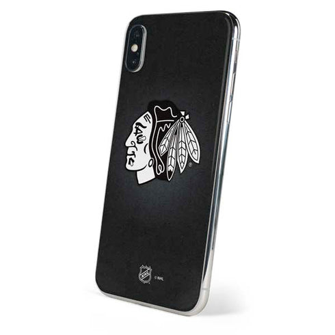 NHL Chicago Blackhawks Black Background iPhone XS Skin