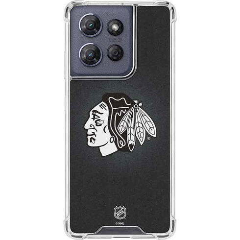 NHL Chicago Blackhawks Black Background Moto G Play 5G (2025) Clear Case