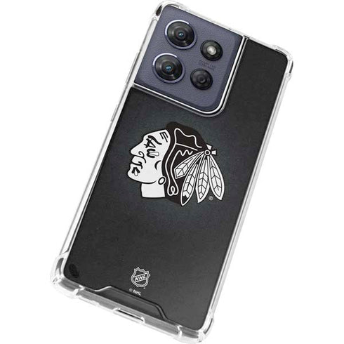 NHL Chicago Blackhawks Black Background Moto G Play 5G (2025) Clear Case