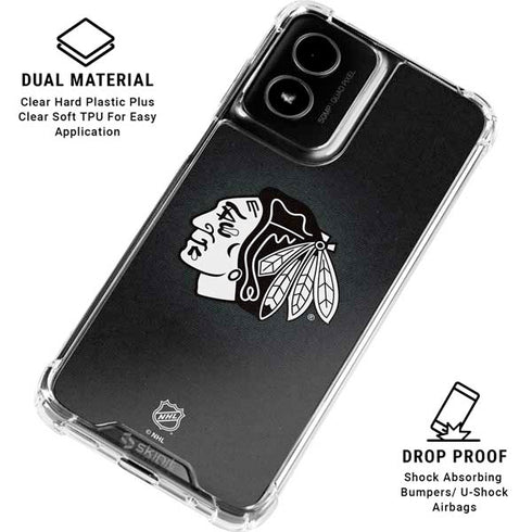 NHL Chicago Blackhawks Black Background Moto G Power 5G (2024) Clear Case
