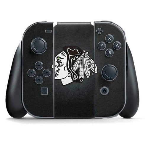 NHL Chicago Blackhawks Black Background Nintendo Switch (2017-2021) Joy-Con Controller Skin