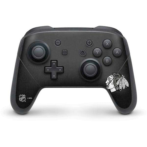 NHL Chicago Blackhawks Black Background Nintendo Switch Pro Controller Skin