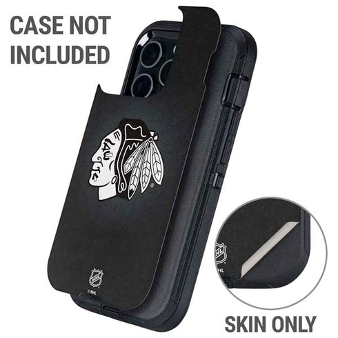 NHL Chicago Blackhawks Black Background Otterbox Defender iPhone Skin