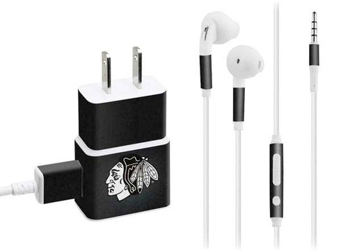 NHL Chicago Blackhawks Black Background Phone Charger Skin