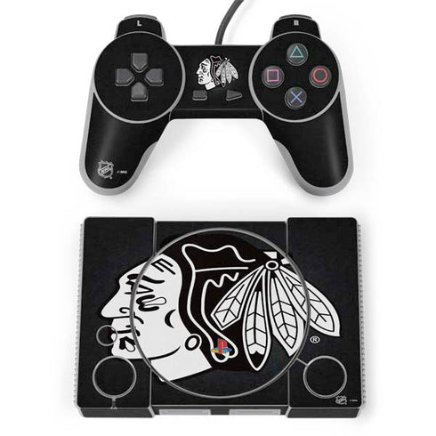 NHL Chicago Blackhawks Black Background PlayStation Classic Bundle Skin