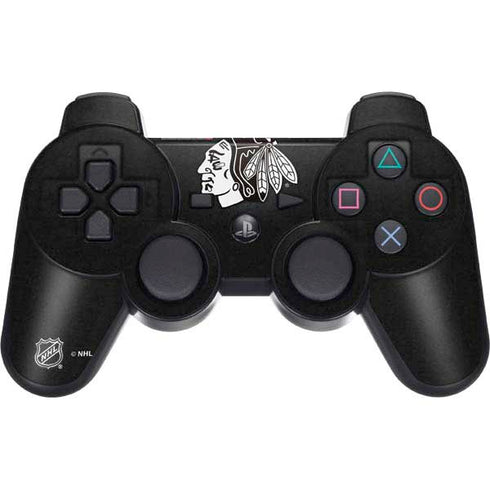 NHL Chicago Blackhawks Black Background PS3 Dual Shock wireless controller Skin