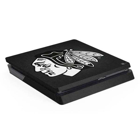 NHL Chicago Blackhawks Black Background PS4 Slim Skin