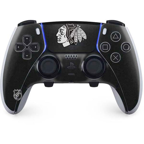 NHL Chicago Blackhawks Black Background PS5 DualSense Edge Pro Controller Skin