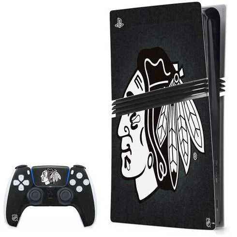 NHL Chicago Blackhawks Black Background PS5 Pro Bundle Skin