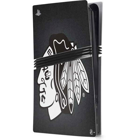 NHL Chicago Blackhawks Black Background PS5 Pro Console Skin