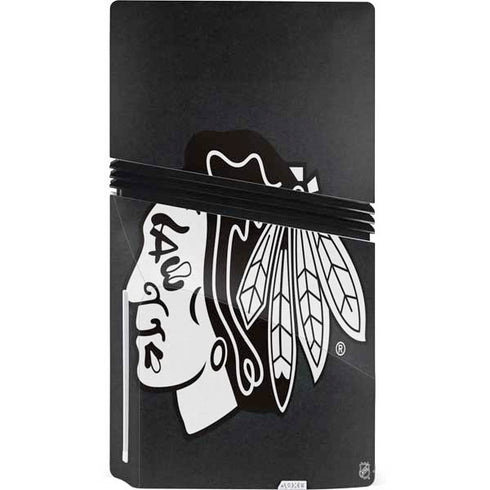 NHL Chicago Blackhawks Black Background PS5 Pro Disk Bundle Skin
