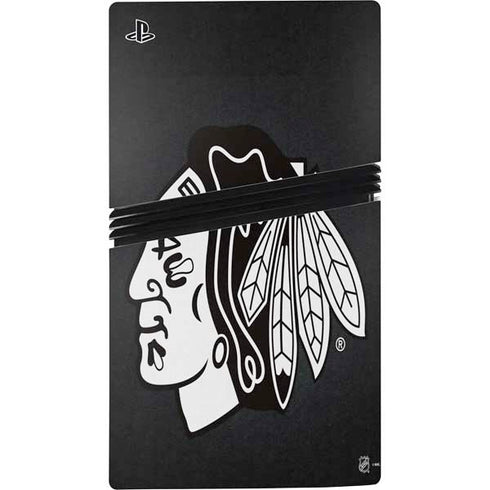 NHL Chicago Blackhawks Black Background PS5 Pro Disk Console Skin