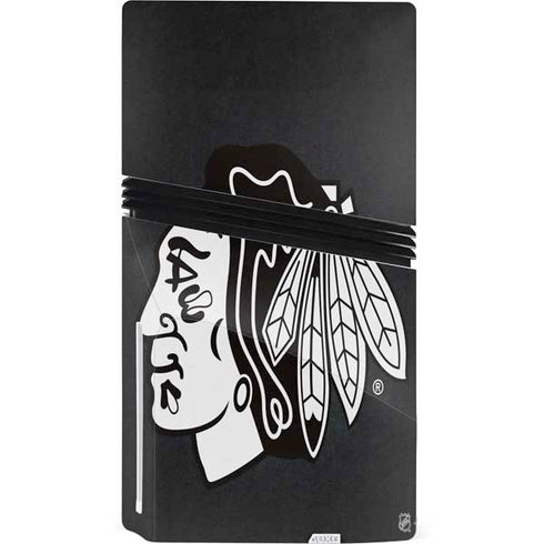 NHL Chicago Blackhawks Black Background PS5 Pro Disk Console Skin